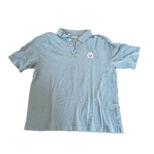 Pittsburgh Steelers Cutter & Buck Polo Shirt Men’s XL Gray NFL Golf Shirt Cotton